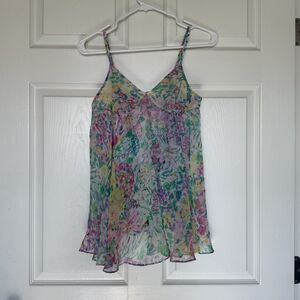 Vintage Victorias Secret Floral Print Babydoll Teddy With Panties Gold Label